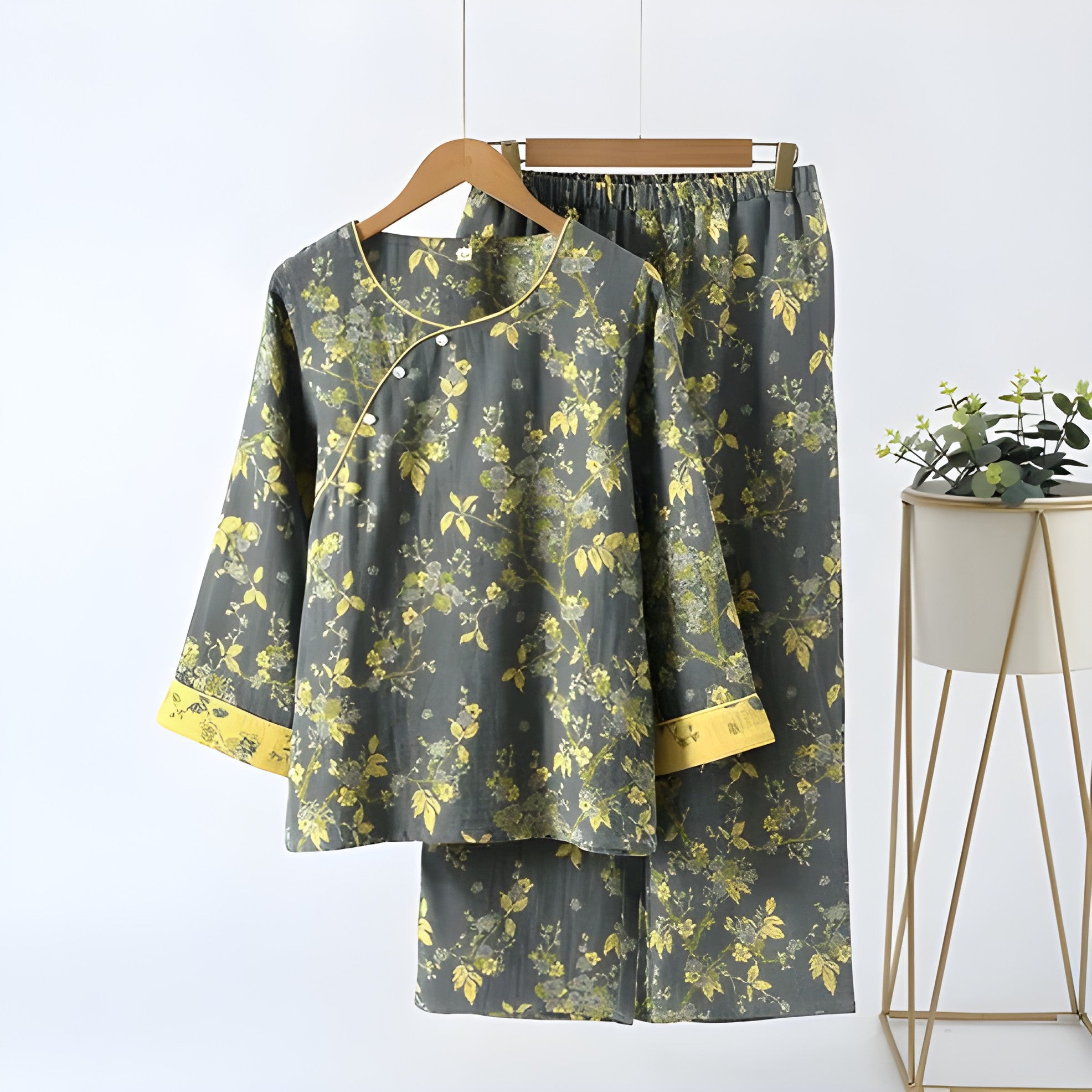 Loungewearsett I Ren Bomull – Vintage Jacquard-design