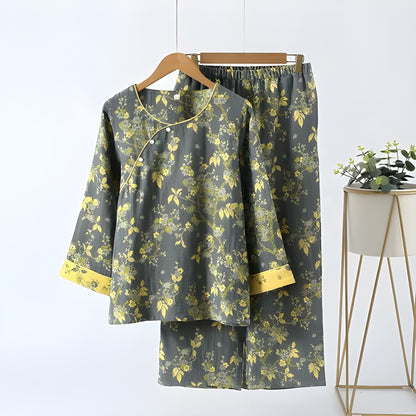Loungewearsett I Ren Bomull – Vintage Jacquard-design