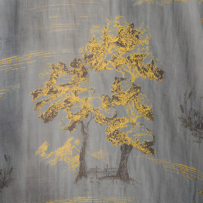 Kimono Inspirert Pysjamassett – Nøytralt Landskapstrykk, Bomull