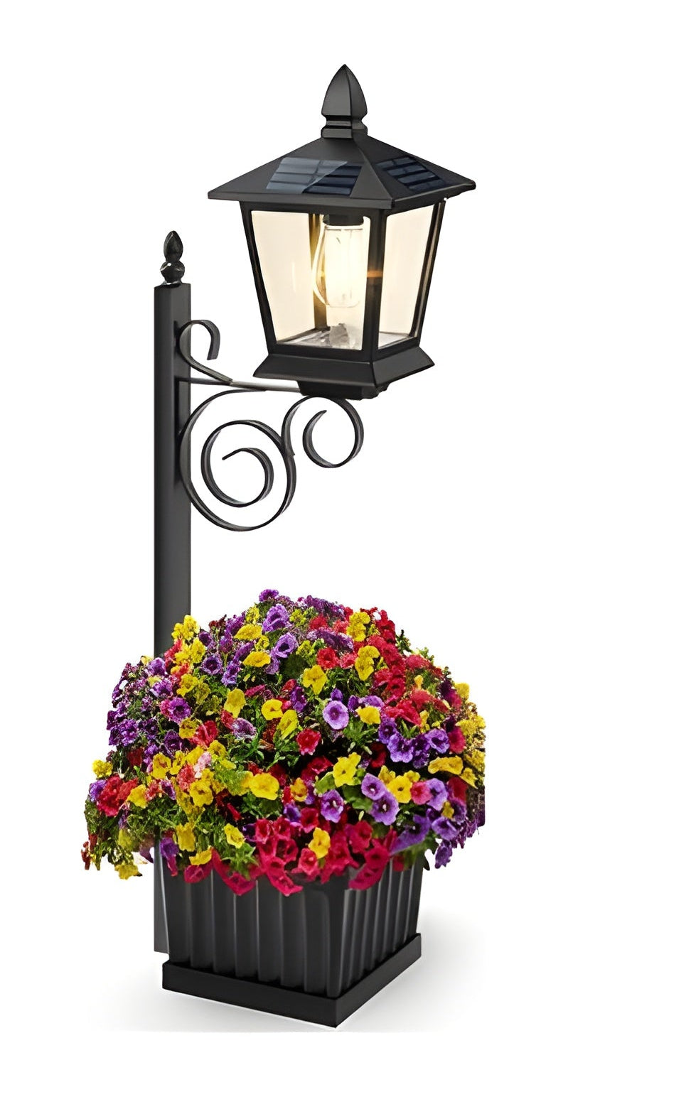 Solcellelampe med Blomsterpotte – Dekorativ og Stemningsfull | Perfekt for Balkong og Terrasse