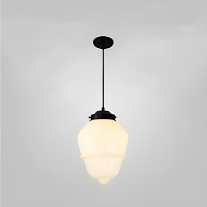 Hengelampe I Frostet Glass - Vintagedesign Med Geometrisk Glass