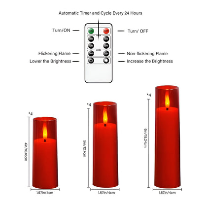 Sett Med 12 Flimrende Led-lys – Stemningsfull Belysning Uten Brannfare | Med Fjernkontroll Og Timer