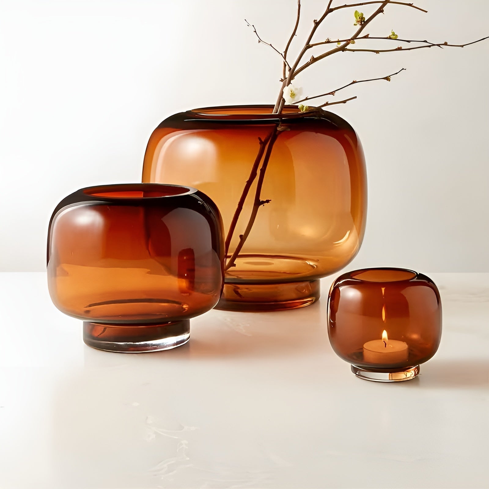 Håndblåst Glassvase – Minimalistisk Og Dekorativ | Gjennomsiktig Design For Blomster Hydroponikk Og Moderne Hjem