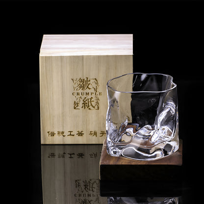Whiskyglass I Edo Kiriko-stil - Håndslipt Med Unik Krøllete Design
