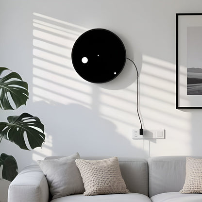 Moderne Veggklokke Uten Tikking – Lydløs Og Med Stort Display | Usb-drevet Og Stilig Design - Svart ikke-pekende klokke