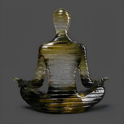 Meditative Yoga-Skulptur – Ruhige Figur in Lotusposition | Dekorative Resin-Statue für Zuhause - Gul fargeovergang