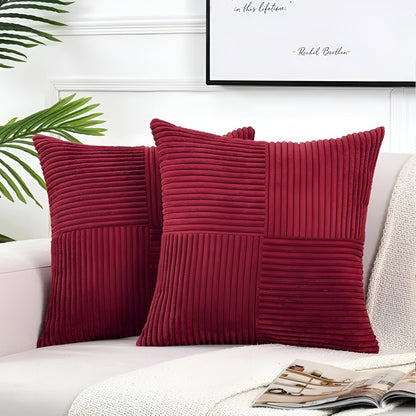 Dekorativ Sofapute – Myk i Premium Kvalitet | Koselig og Stilfull for Sofa og Stue - Vinrød / 45x45 cm - Pynteputer