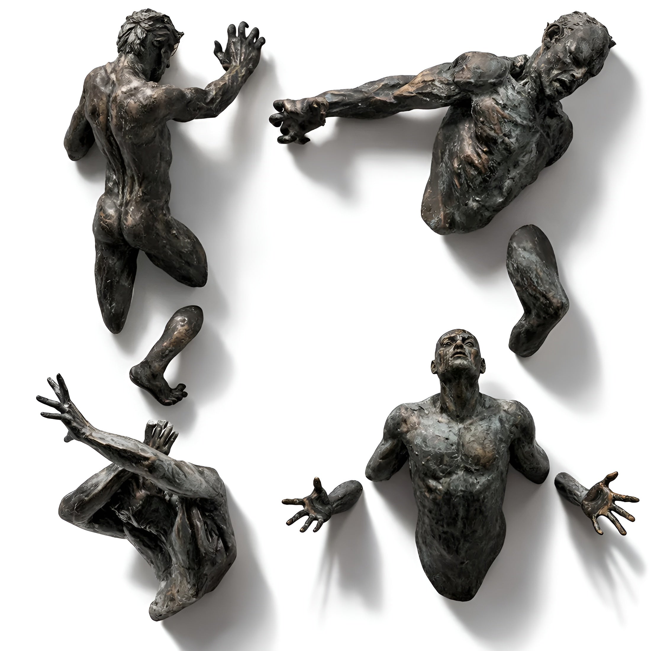 3d-Veggskulptur I Metall Med Kobberlook – Abstrakt Veggdekorasjon Til Stue Og Kontor