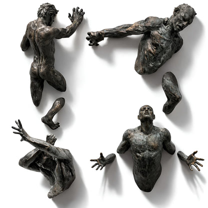 3d-Veggskulptur I Metall Med Kobberlook – Abstrakt Veggdekorasjon Til Stue Og Kontor