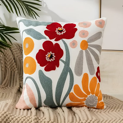Dekorativ Blomsterpute – Myk og Komfortabel | Koselig Pyntepute til Stue og Soverom - A / 45 x 45 cm - Pynteputer