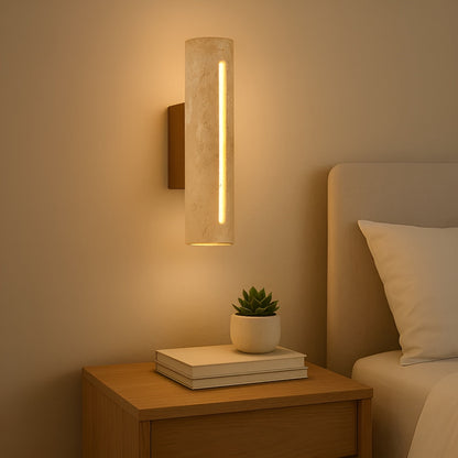 Zylindrisk Vegglampe i Stein – Eksklusiv og Dekorativ | Perfekt for Innendørsbruk