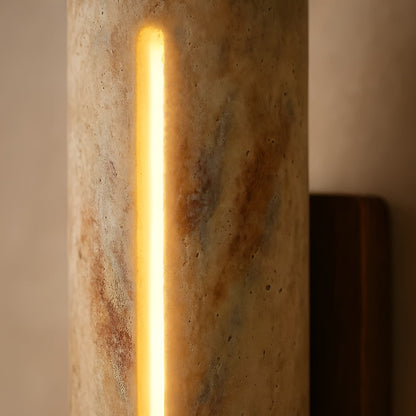 Zylindrisk Vegglampe i Stein – Eksklusiv og Dekorativ | Perfekt for Innendørsbruk
