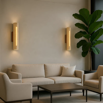 Zylindrisk Vegglampe i Stein – Eksklusiv og Dekorativ | Perfekt for Innendørsbruk