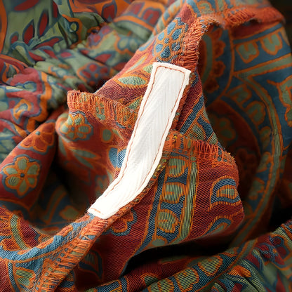 Vintage Jacquard-sett – Rund Hals, Komfortabelt Loungeantrekk
