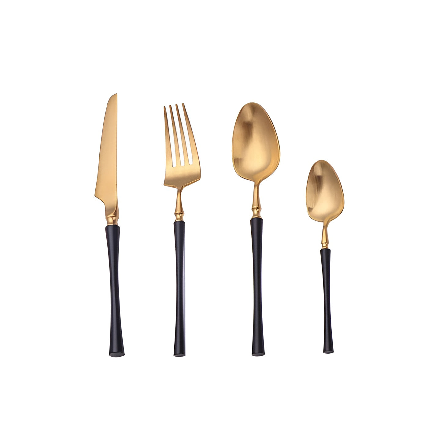 Bestikksett i Rustfritt Stål (24 Deler) – Elegant og Slitesterkt | Perfekt for Stilfull Borddekking - Matt Gull