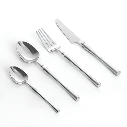 Bestikksett i Rustfritt Stål (24 Deler) – Elegant og Slitesterkt | Perfekt for Stilfull Borddekking - Bestikksett