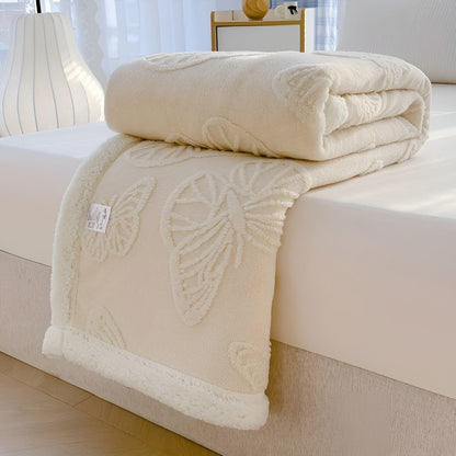 ButterflyDream Pledd – Stilig Brodert Sommerfuglpledd i Varm Fleece