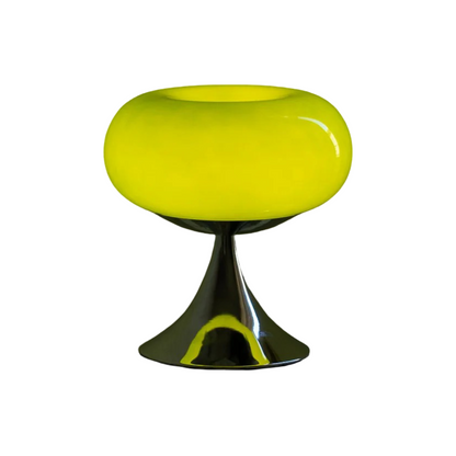 Bordlampe i Bauhaus-stil – Varmt Lys og Epleformet Glasskjerm | Stilfull Belysning for en Koselig Atmosfære