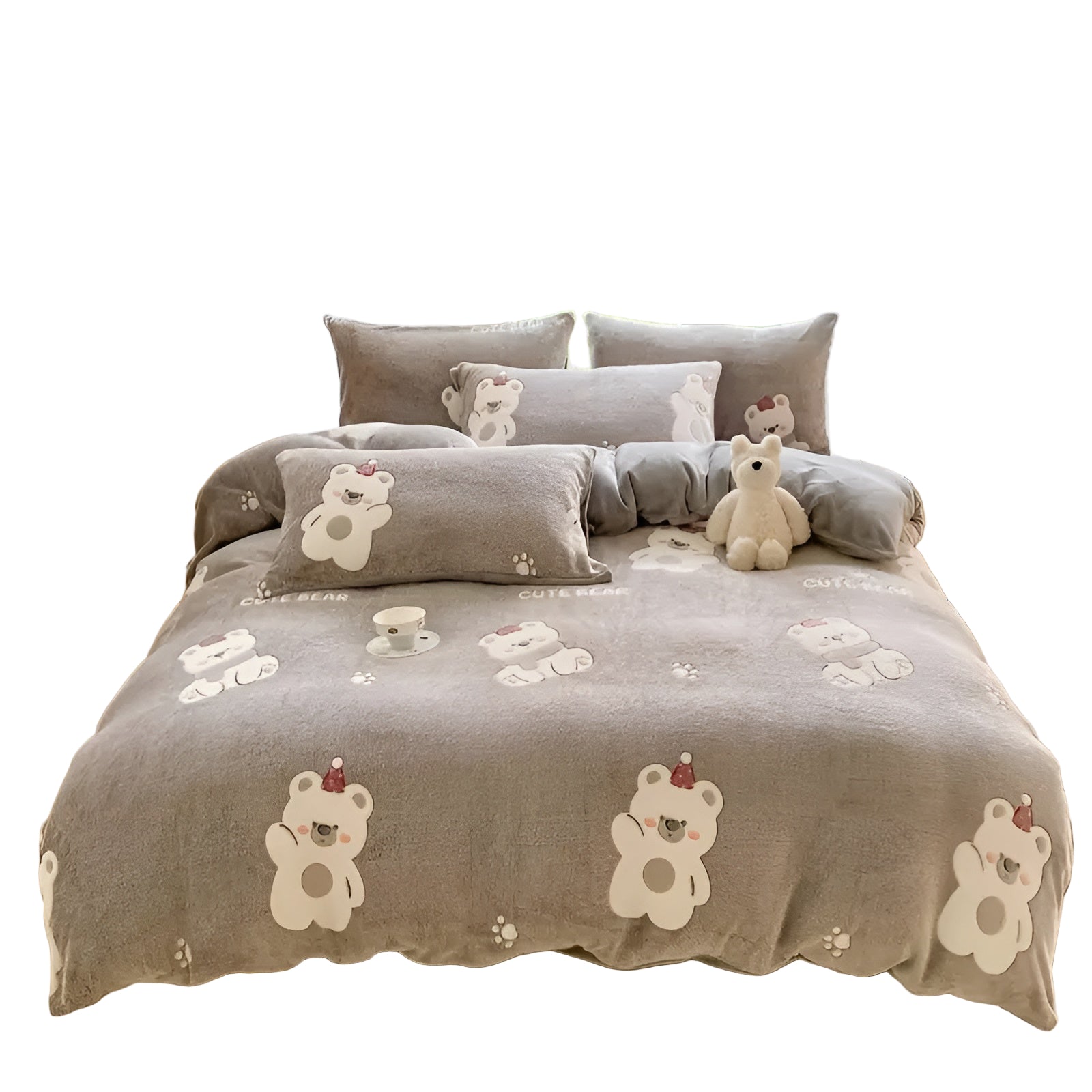 Fløyelssengetøy med Bjørnemotiv – Mykt og Koselig | Perfekt for Høst og Vinter