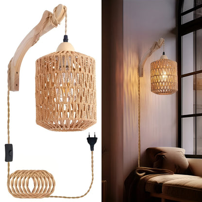 Taklampe i Boho-stil – Håndvevd i Naturfibre | Perfekt for Spisestue og Soverom