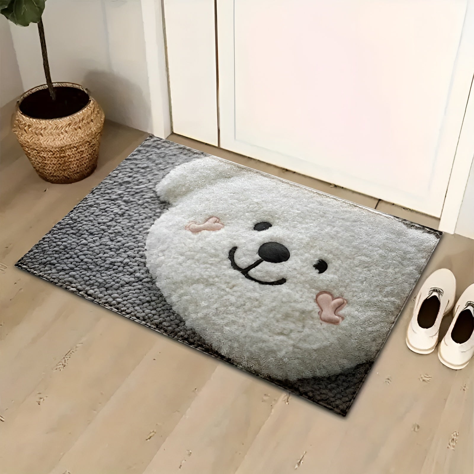 Badezimmerteppich mit Bärenmotiv – Weich & Rutschfest | Dekorative Matte für Zuhause