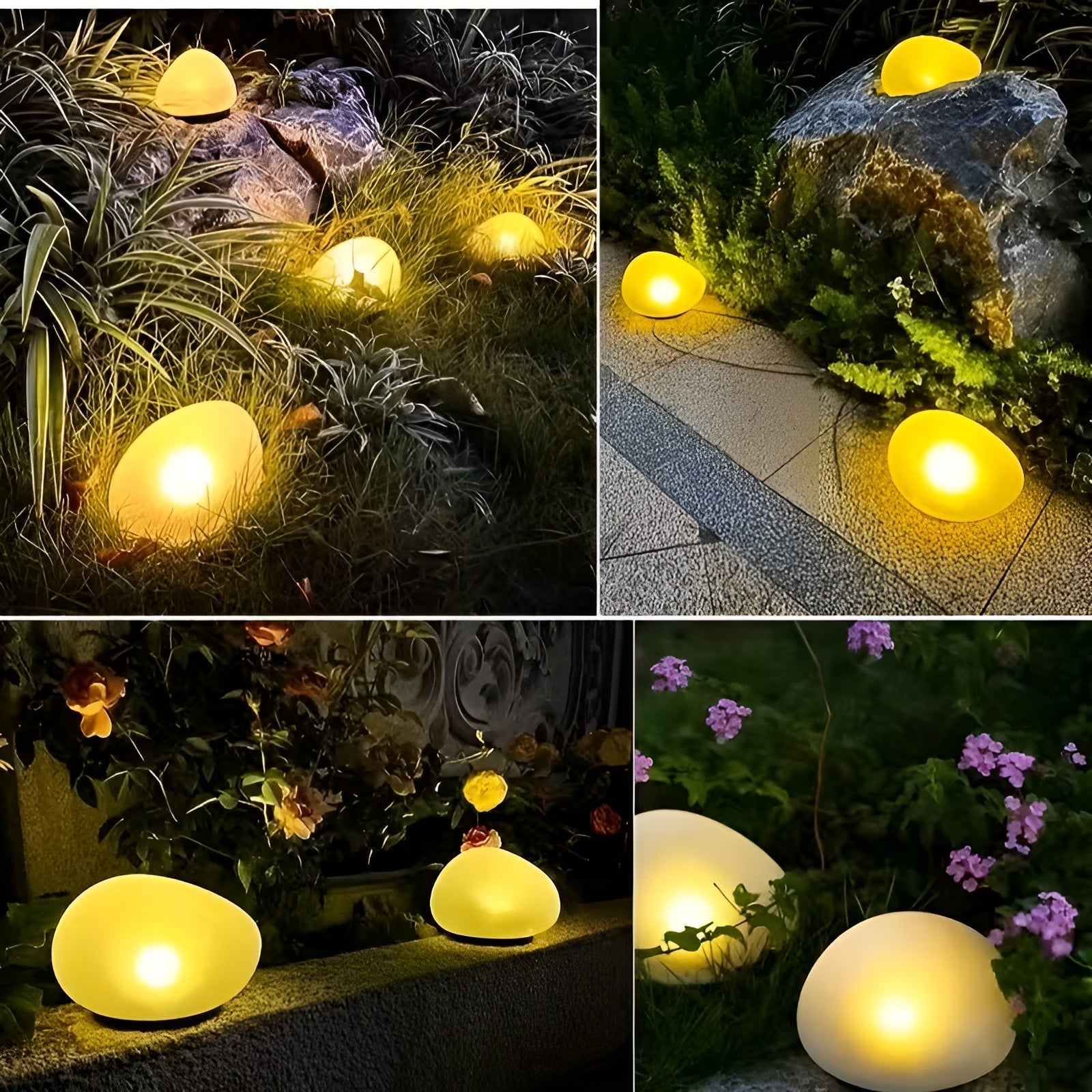 Solcelledrevne Led-hagesteiner – Automatisk Utendørsbelysning Med Naturlig Steinlook