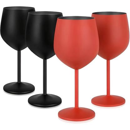 Vinglass i Rustfritt Stål – Bruddsikkert og Stilrent | Perfekt for Utendørsbruk, Reiser og Hjemmet