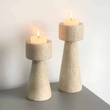 Marmorkerzenholder i Naturstein – Elegant og Dekorativ | Perfekt for Bord Bryllup og Hjem - Lysholdere