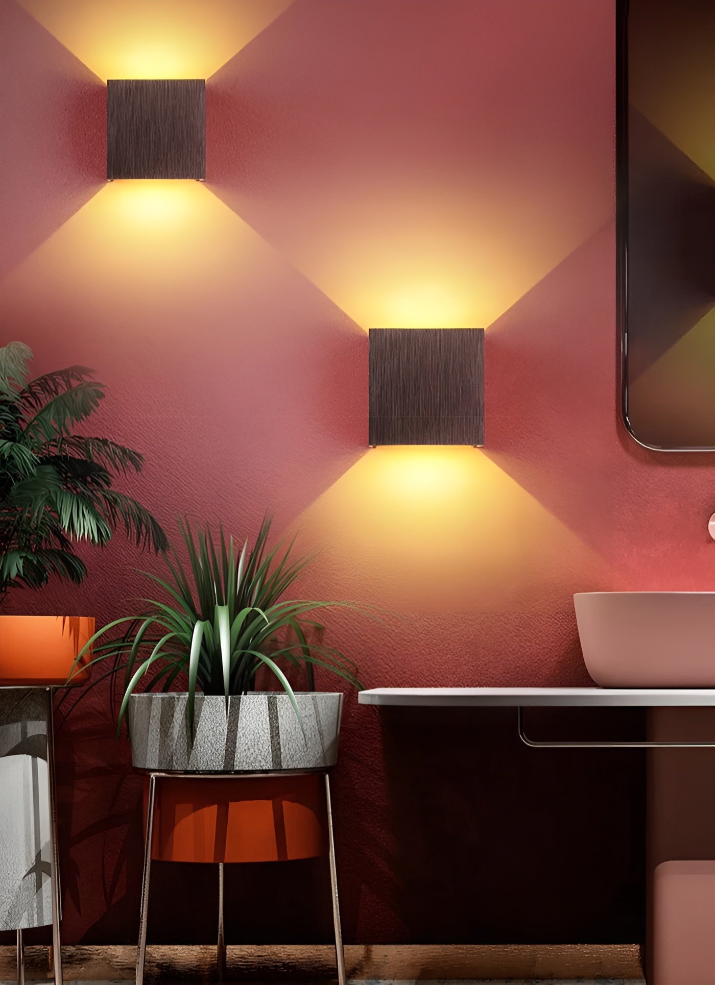 Kvadratisk Vegglampe – Moderne og Stilren | Perfekt for Stue og Soverom