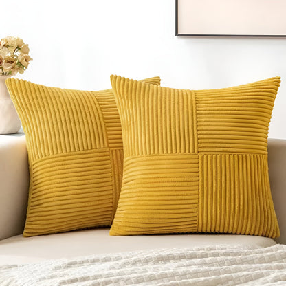 Dekorativ Sofapute – Myk i Premium Kvalitet | Koselig og Stilfull for Sofa og Stue - Gul / 45x45 cm - Pynteputer