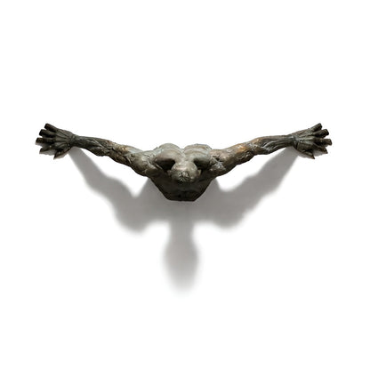 3d-Veggskulptur I Metall Med Kobberlook – Abstrakt Veggdekorasjon Til Stue Og Kontor