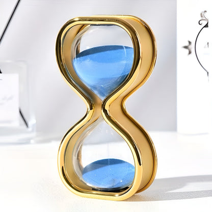 Sandglass med farget sand – Dekorativ og avslappende | Elegant metallramme ca. 30 min - Blå Sand ca. 30 Minuten