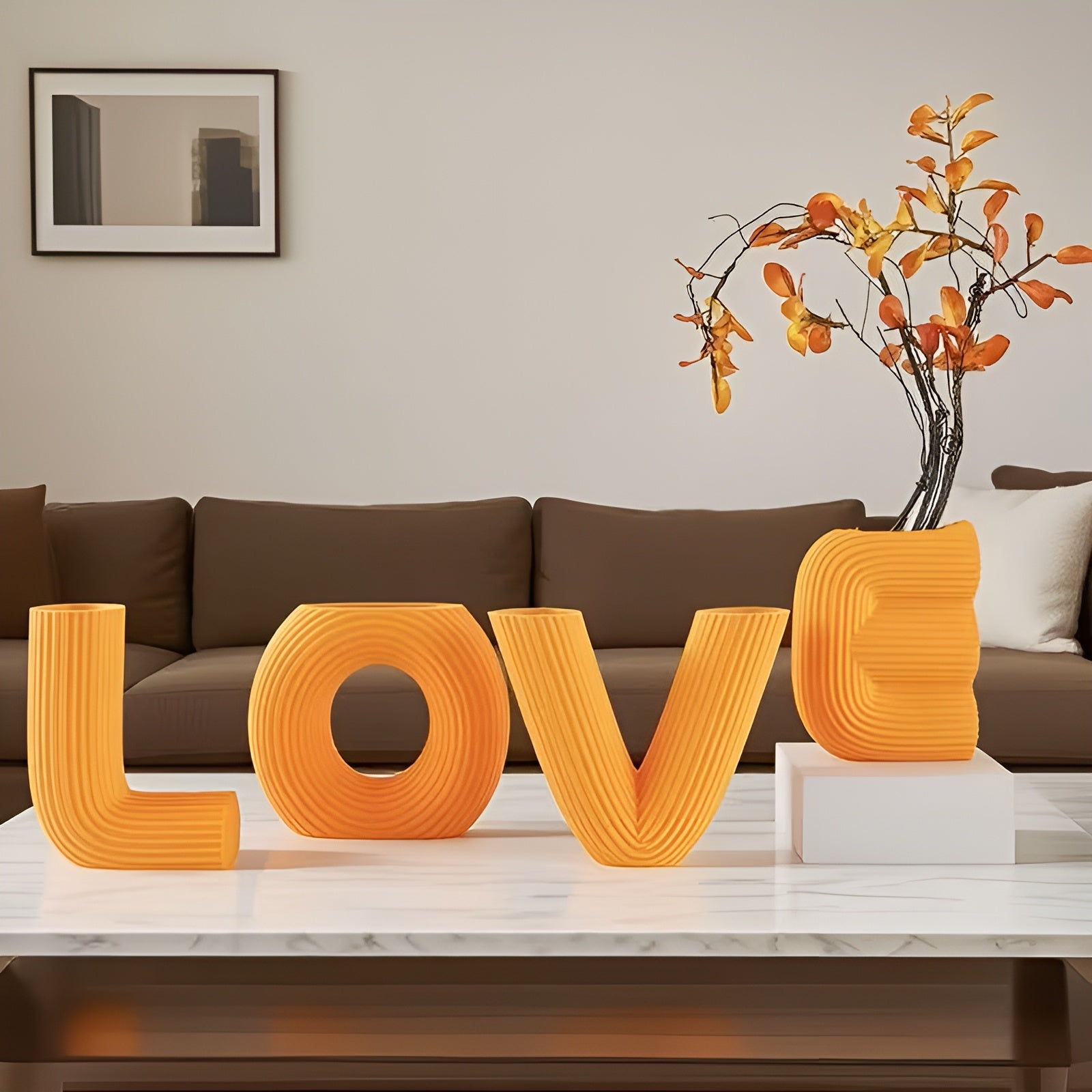 4-sett Med Dekorative Figurer Kjærlighet – Dekorativt Design I Plast | Perfekt Til Stuen, Hyllen Og Som Gave