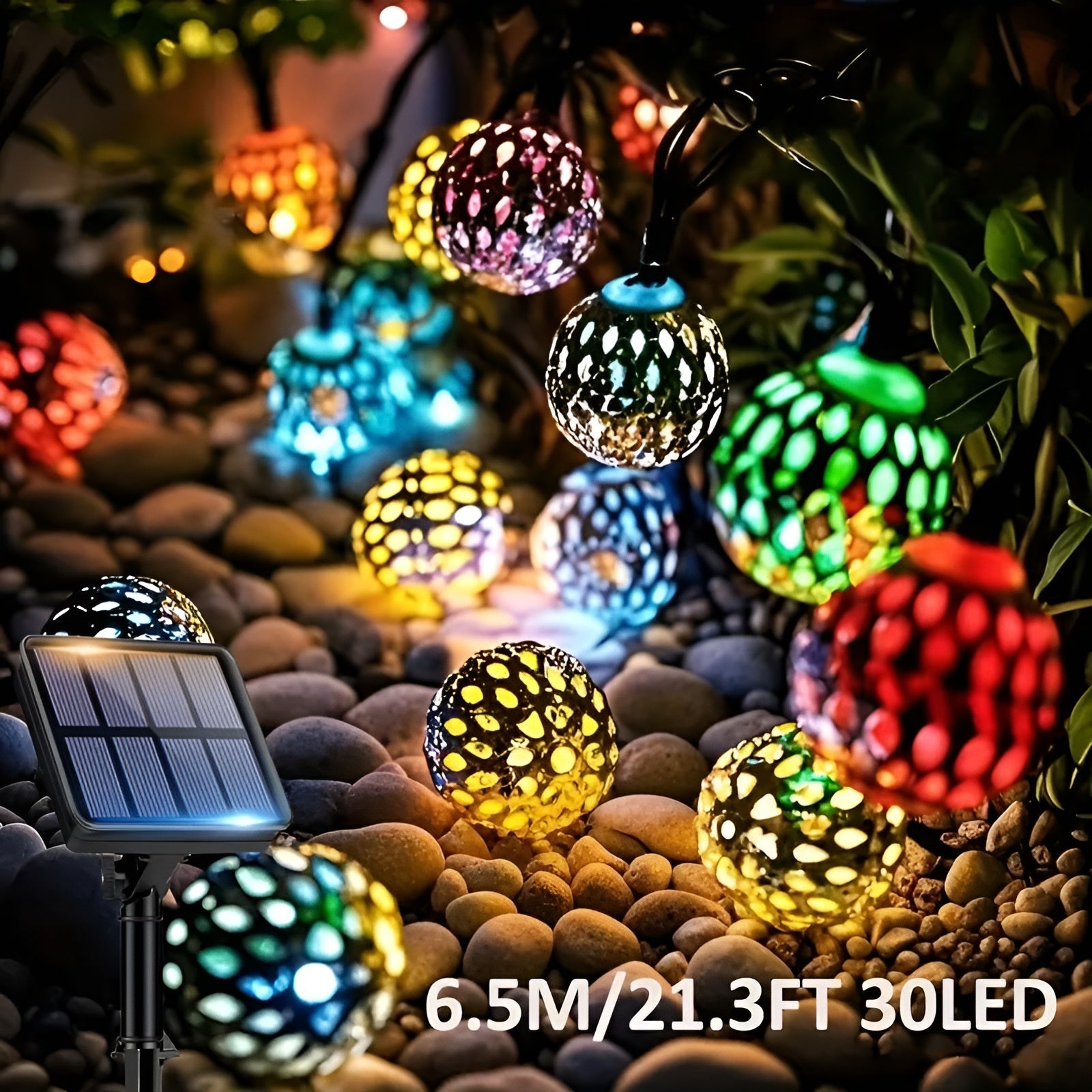 Solarlys i Marokkansk Stil – Fargerik og Dekorativ | Perfekt for Hage og Balkong