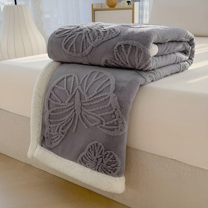 ButterflyDream Pledd – Stilig Brodert Sommerfuglpledd i Varm Fleece