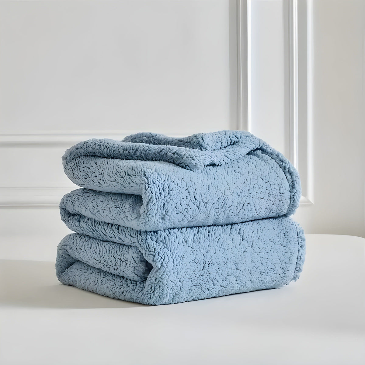 DoubleCozy Pledd – Avslappet Dobbeltsidig Sherpa-fleecepledd