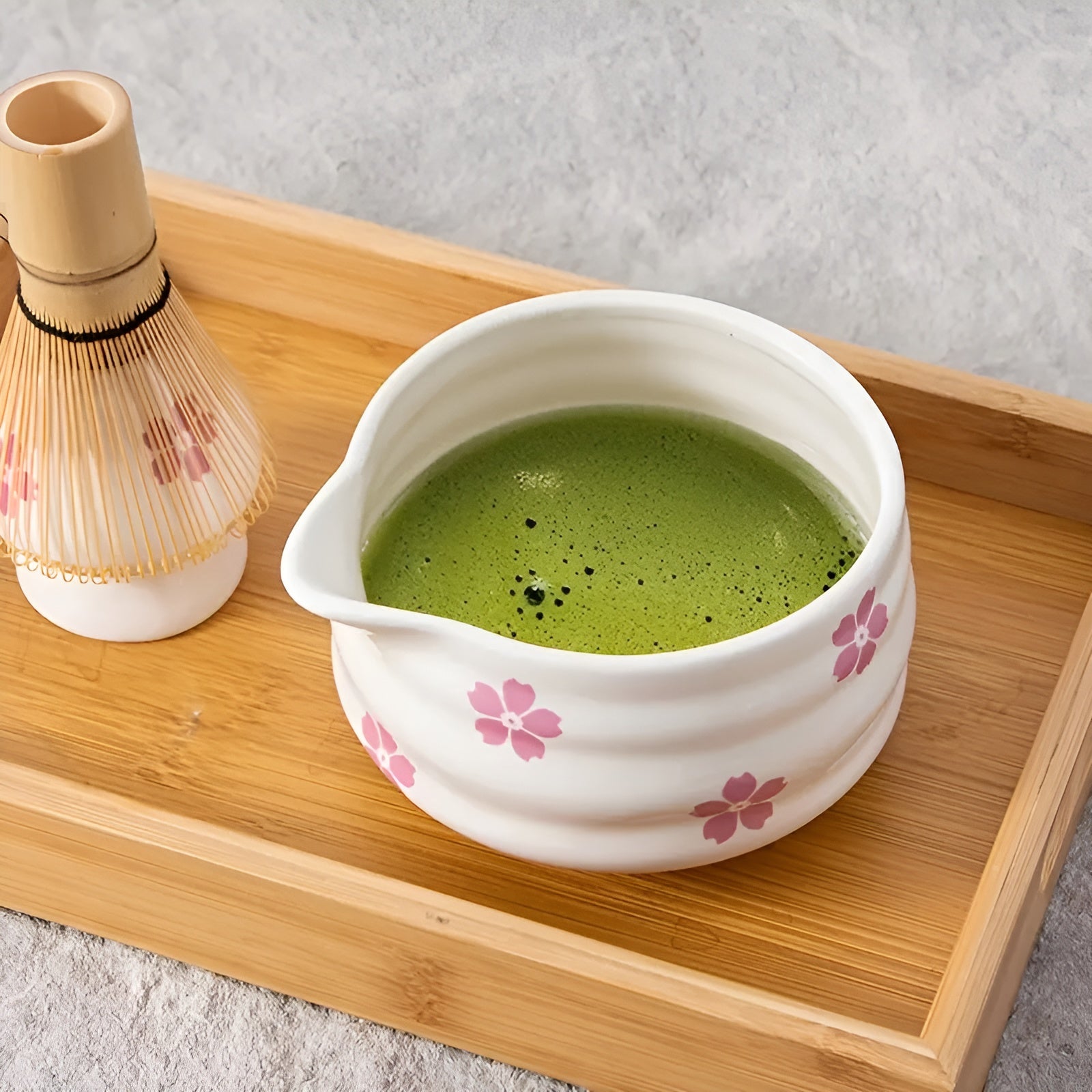 Matcha-sett Med 5 Deler - Japansk Tesett Med Teskål, Bambusvisp Og Sil
