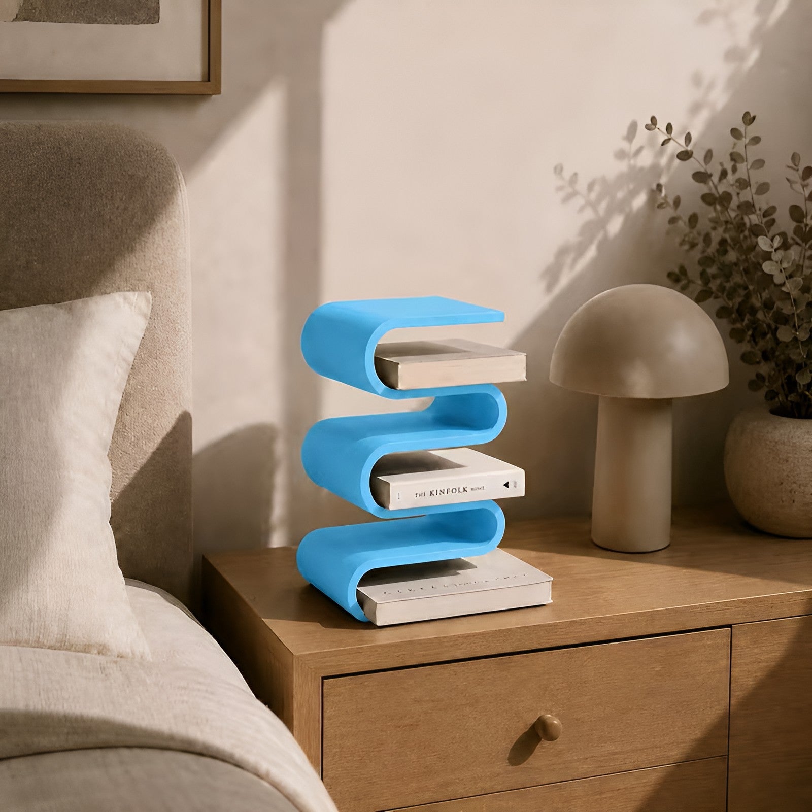 Skulpturell Bokholder – Moderne 3D-printet Design | Stilfull Dekor til Skrivebord og Hylle