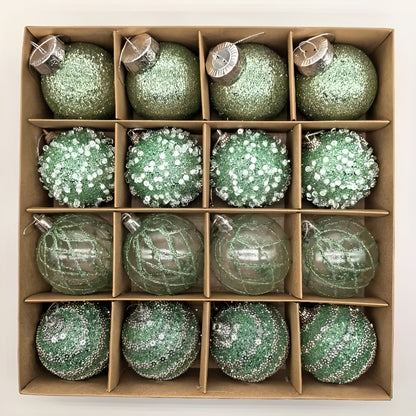 Julekuler Sett (16 stk, Ø 6 cm) – Elegante Kuler i Champagne | Perfekt til Juletreet