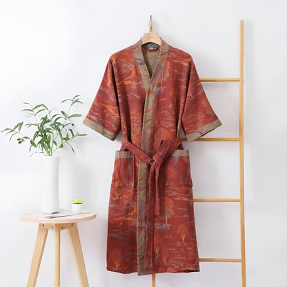 Luksuriøs Kimono badekåpe – Myk, Pustende Bomull For Stilfull Avslapning Hjemme