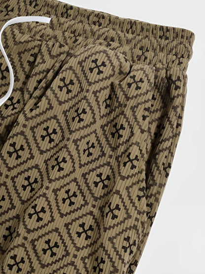 Vintage Herrebukser I Kordfløyel – Rutete Design | Avslappet Komfort