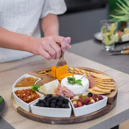 Käsebrett med Ostekniver – Elegant og Dekorativt Serveringsbrett | Perfekt for Ost, Tapas og Kosekvelder