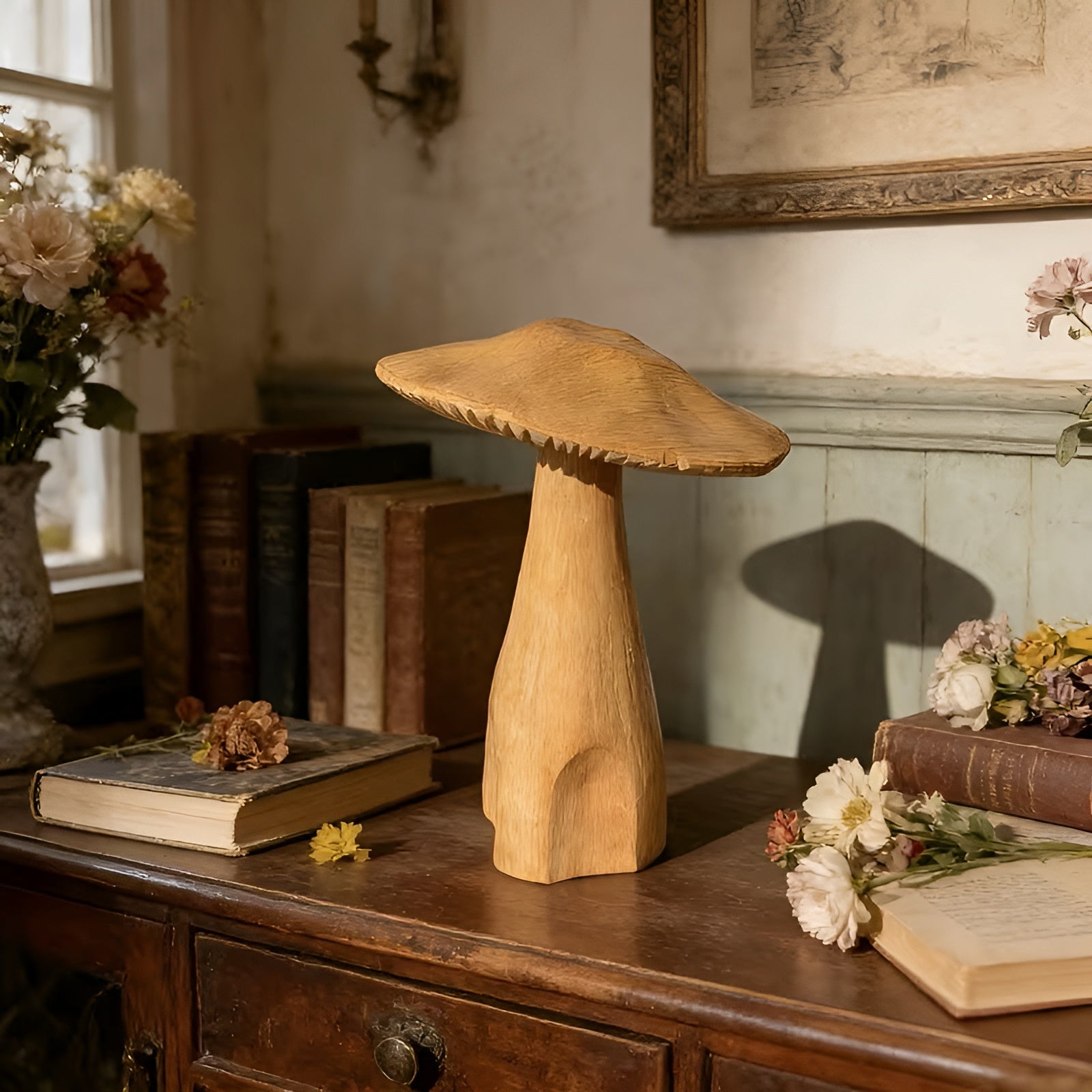 Vintage Pilz Dekofigur – Rustikale Tischdeko im Landhausstil | Perfekt für Café und Geschenkideen - Figurer