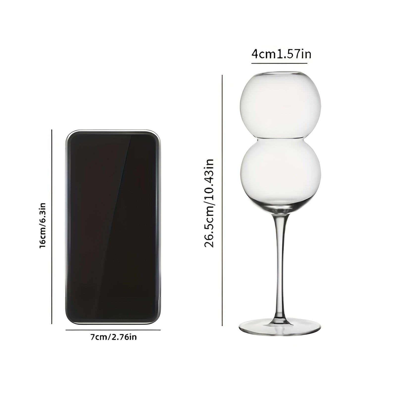 Sett Med 2 Glassbeger I Kuleform – Elegante Og Dekorative | Kan Brukes På Nytt Med Glassstrå Perfekte Til Juice Drinker