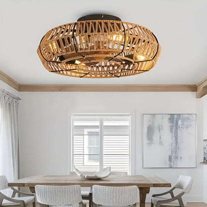 Takvifte med Rottinglampe – Håndflettet og Dekorativ | Perfekt for Stue og Soverom