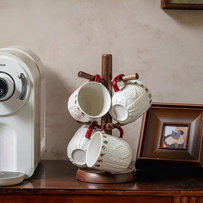 Krus i Keramikk (2 stk) – Søtt Julemotiv med Relieff | Perfekt Gavesett til Par og Varme Drikker