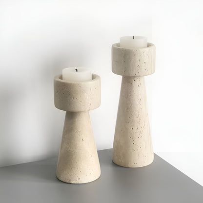 Marmorkerzenholder i Naturstein – Elegant og Dekorativ | Perfekt for Bord Bryllup og Hjem - Lysholdere