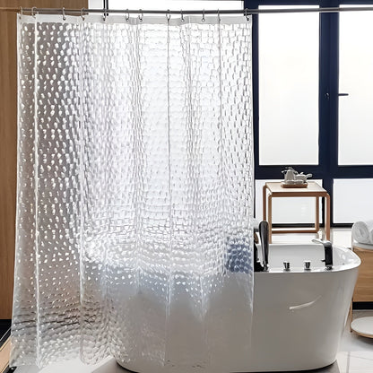 Dusjforheng med Vannmønster – Halvtransparent og Lettstelt | Moderne Dekor til Badet