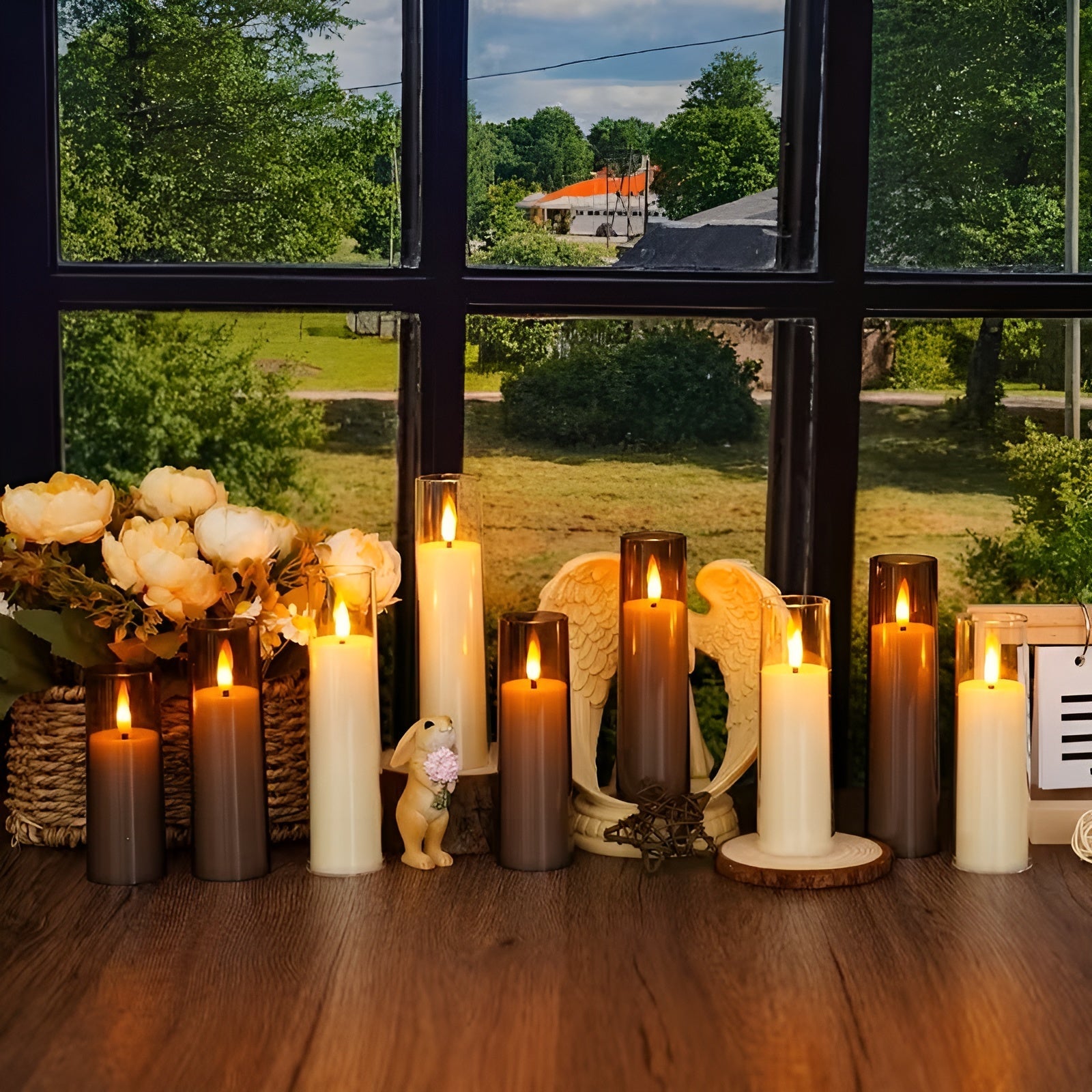 Sett Med 12 Flimrende Led-lys – Stemningsfull Belysning Uten Brannfare | Med Fjernkontroll Og Timer