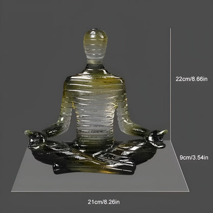 Meditative Yoga-Skulptur – Ruhige Figur in Lotusposition | Dekorative Resin-Statue für Zuhause - Gul fargeovergang